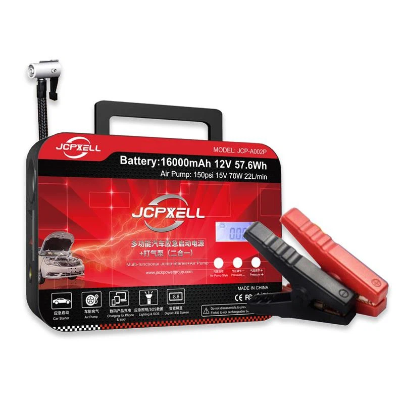 portable tire inflator and jump starter